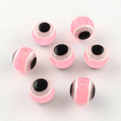 Round Evil Eye Resin Beads
