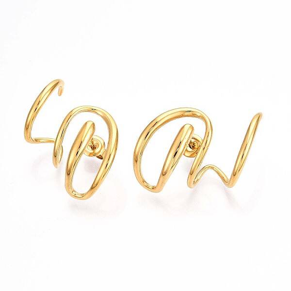 304 Stainless Steel Wire Twist Stud Earrings