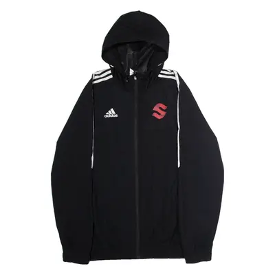 ADIDAS Mens Rain Jacket Black Hooded L