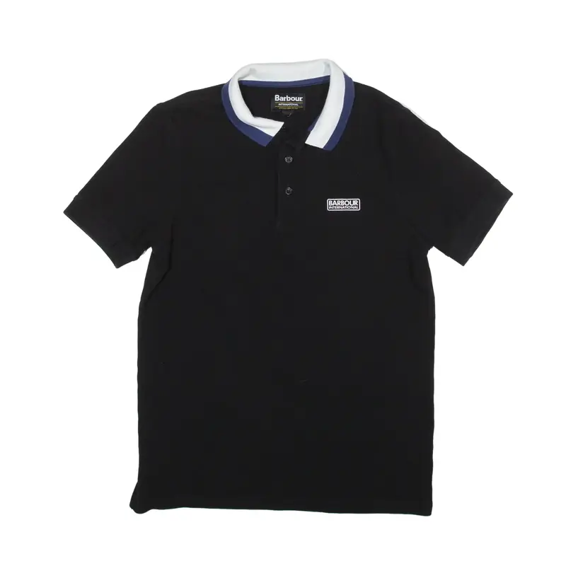 BARBOUR Polo Shirt Black Short Sleeve Boys M