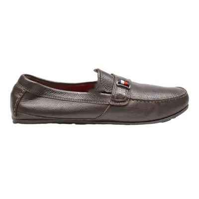 TOMMY HILFIGER Loafer Shoes Brown Leather Mens UK 8