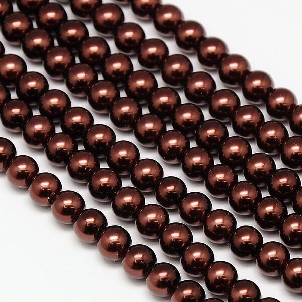 Eco-Friendly Dyed Glass Pearl Round Beads Strands