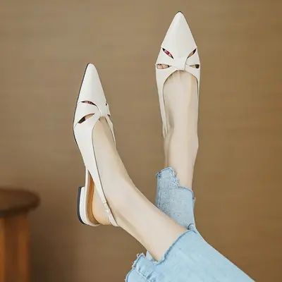 CHIKO Skyler Pointy Toe Block Heels Slingback Shoes