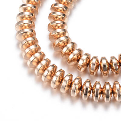 Electroplate Non-magnetic Synthetic Hematite Bead Strands