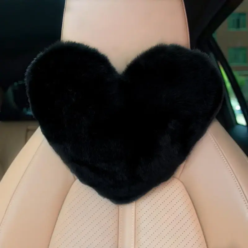 Heart Shaped Headrest Pillow, 1 Count Soft & Comfortable Car Neck Pillow, Plush Neck Pillow, Car Interior Accessories for Wom...