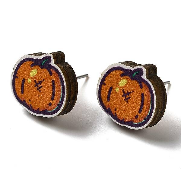 Wood Stud Earrings