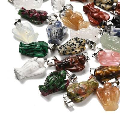 Natural & Synthetic Mixed Gemstone Pendants