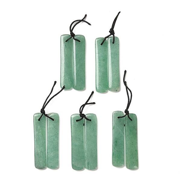 2Pcs Natural Green Aventurine Pendants