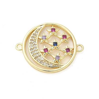 Brass Micro Pave Colorful Cubic Zirconia Connector Charms