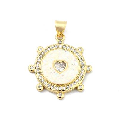 Brass Micro Pave Clear Cubic Zirconia Pendants