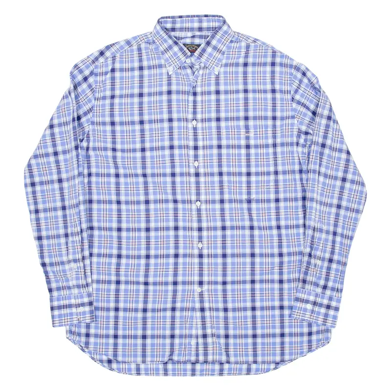 PAUL & SHARK Mens Shirt Blue Check Long Sleeve L