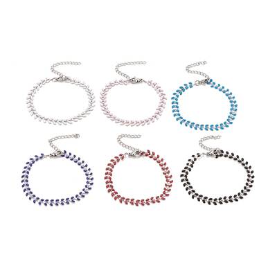 Enamel Wheat Link Chains Bracelet