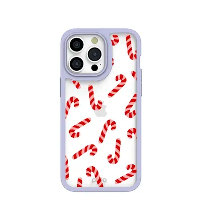 Clear Candy Cane Chaos iPhone 15 Pro Max Case With Lavender Ridge