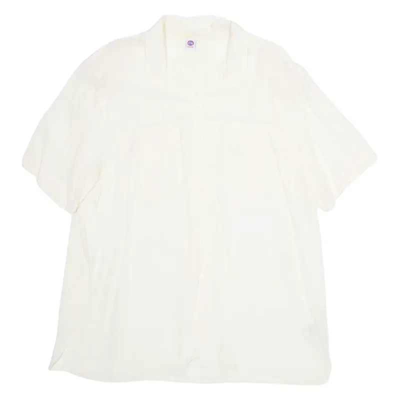 C&A Womens Blouse Cream Collared Silk XL