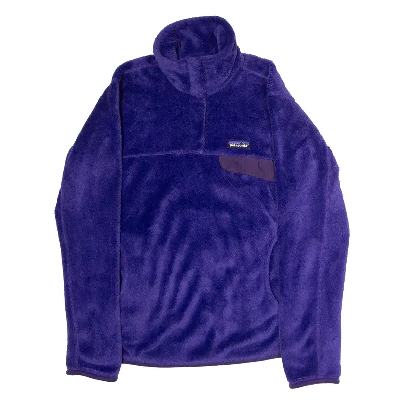 PATAGONIA Womens Fleece Purple Button Neck M