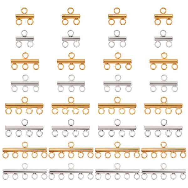32Pcs 8 Style 304 Stainless Steel Chandelier Component Links