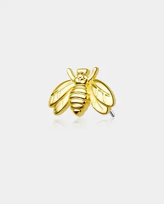 14K Gold Bee Threadless Labret Stud - 14K Top only / top only