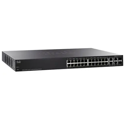 Cisco SF300-24MP-K9NA-RF | Small Business 300 Series SF300-24MP 24 x Ports PoE+ 10/100Base-T + 2 x Ports SFP + 2 x Ports Comb...