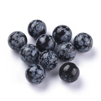 Natural Snowflake Obsidian Beads