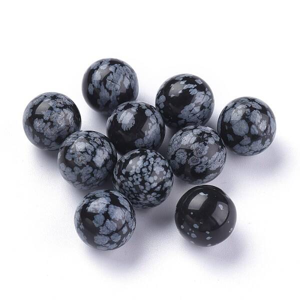 Natural Snowflake Obsidian Beads