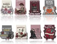 Dark Romance  Bookmarks: 8 count Gothic Skeleton  Book Marks, Dark Romance Merch, Romantasy Page Markers Clips, Bookish Gifts...