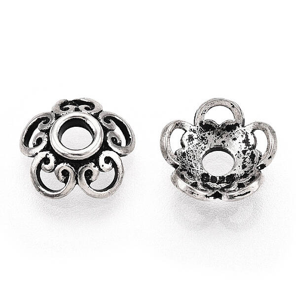 Tibetan Style 925 Sterling Silver Bead Caps