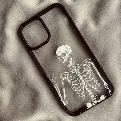 Fashion Rock & Roll Skeleton Pattern Transparent Phone Case, 1 Count Drop-resistant & All-inclusive Protective Case For iPhon...