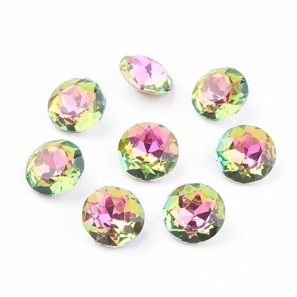 Pointed Back & Back Plated Glass Rhinestone Cabochons