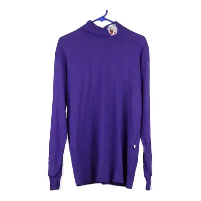 Majestic Embroidered Rollneck - XL Purple Cotton Blend
