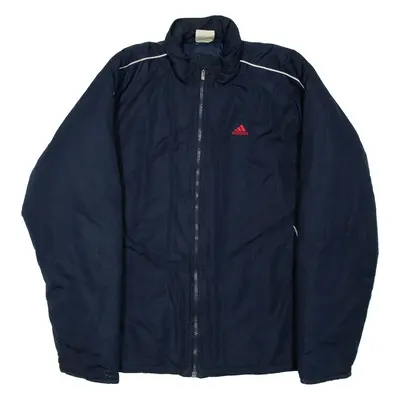ADIDAS Mens Puffer Jacket Blue M