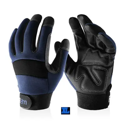 Work Gloves (1 Pair), Utility Mechanic Working Gloves, Multipurpose Protective Gloves with Excellent Grip, Construction Gear,...