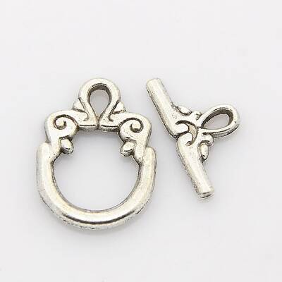Tibetan Style Alloy Ring Toggle Clasps
