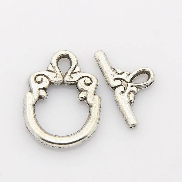 Tibetan Style Alloy Ring Toggle Clasps