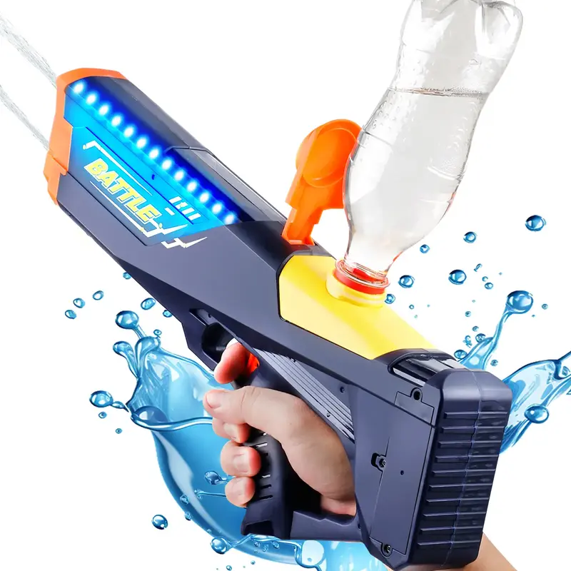 Automatic Electric Light Up Water Blaster, Water Toy, Water Blaster Swimming Pool Toys for Adults Kids, Long Range Rechargeab...