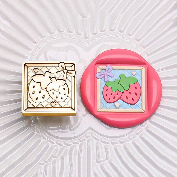 Golden Tone Square Wax Seal Brass Stamp Heads