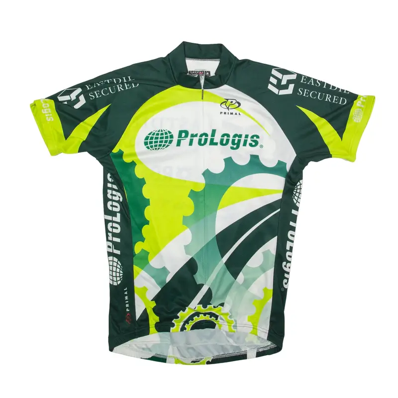 PRIMAL Full Zip Cycling Shirt Jersey Green Short Sleeve Mens M