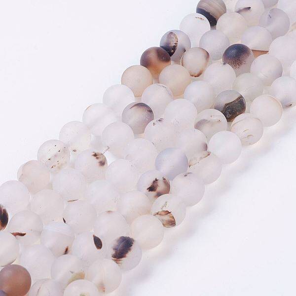 Natural Dendritic Agate Beads Strands