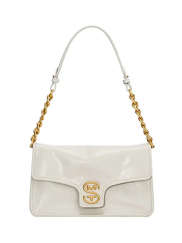 Smting Leather Flap Shoulder Bag