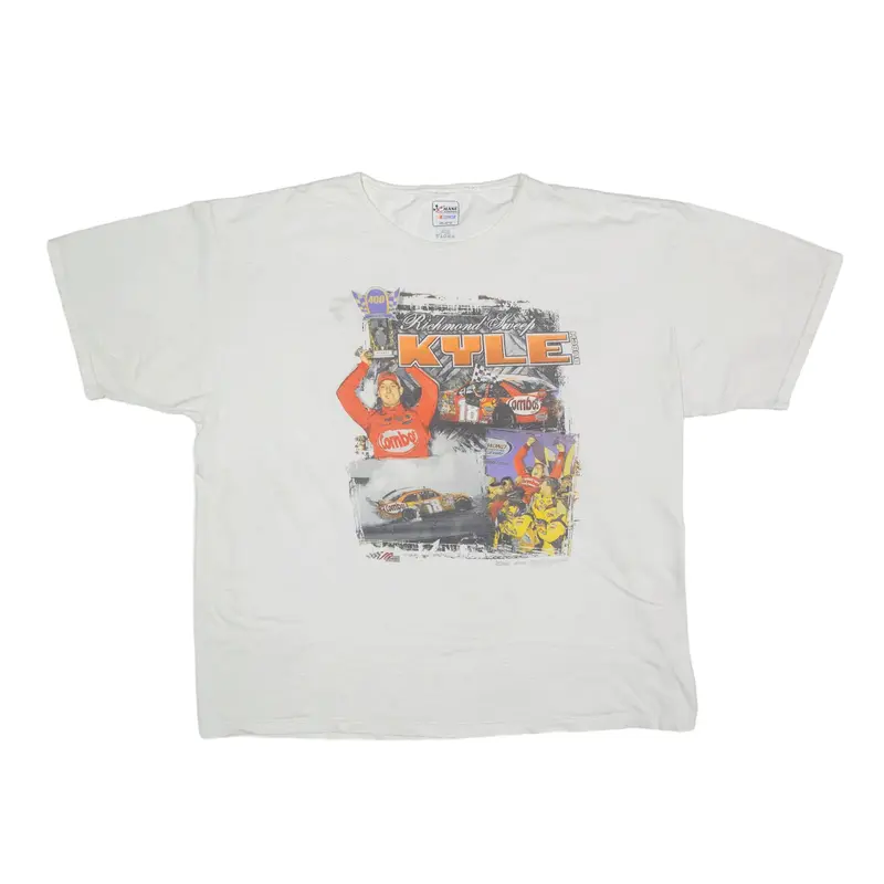 CHASE AUTHENTICS Richmond Sweep Kyle Busch Racing T-Shirt White Short Sleeve Mens 2XL