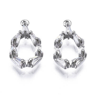 Brass Inlaid Clear Cubic Zirconia Charms