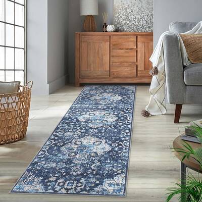 Garvee Runner Rug 2x6 Washable Rugs for Living Room Distressed Vintage Rug for Bedroom Tribal Medallion Office Rug Low Pile N...