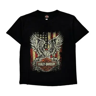 Harley Davidson Graphic T-Shirt - Large Black Cotton