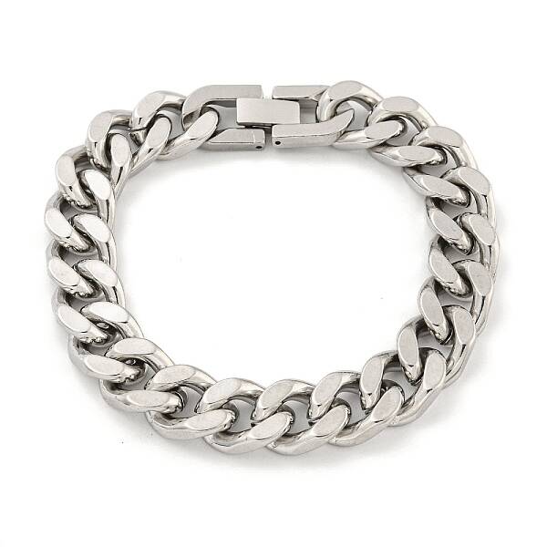 Non-Tarnish 201 Stainless Steel Cuban Link Chain Bracelets for Women and Men