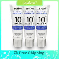 3 pcs set Puolern 10% AHA & BHA Body Scrub - Keratosis Pilaris, Fade Dark Spots, Nourish Skin Blend Body Care, KP Bump Eraser