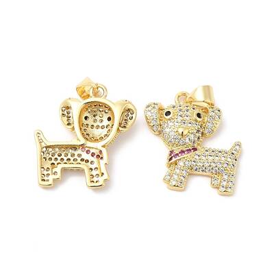 Brass Micro Pave Colorful Cubic Zirconia Pendants