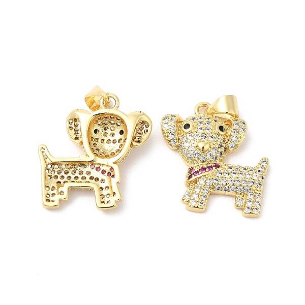 Brass Micro Pave Colorful Cubic Zirconia Pendants