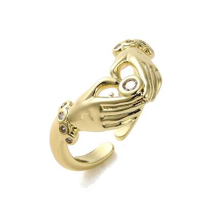 Open Brass with Cubic Zirconia Rings