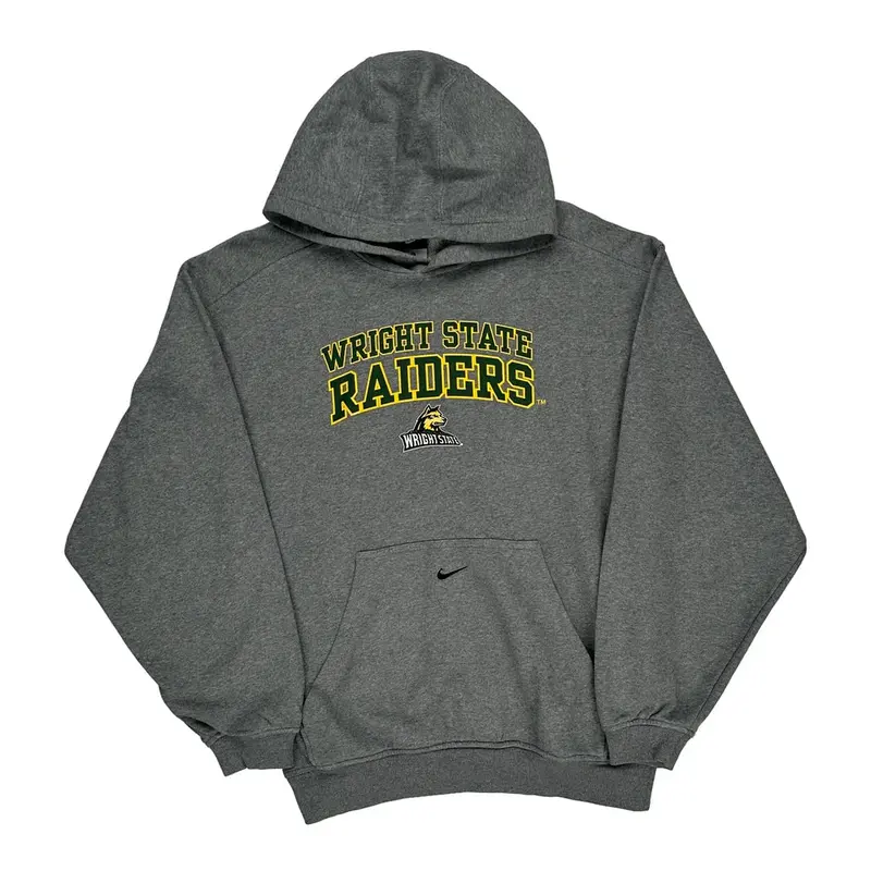 Wright State Raiders Nike College Hoodie - Small Grey Cotton Blend
