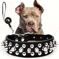 Rivet Dog Collar & Leash Set, Adjustable Pet Studs Collar, Durable Dog Walking Equipment, Fashionable Pet Walking Essentials,...