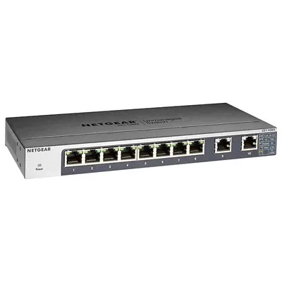 Netgear GS110MX | 8 x RJ-45 Ports 10/100/1000Base-T + 2 x Multi-Gigabit Ports Layer 3 Managed Gigabit Ethernet Network Switch